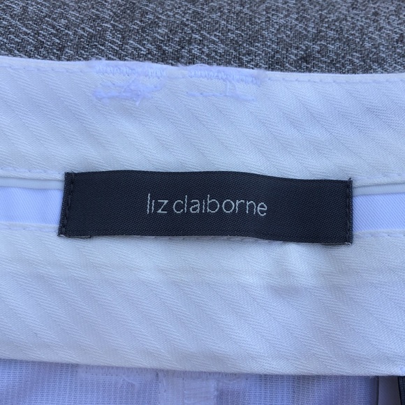 NWT! / LIZ CLAIBORNE - Flat Front Skirt w/ Stretch - White - Picture 7 of 8